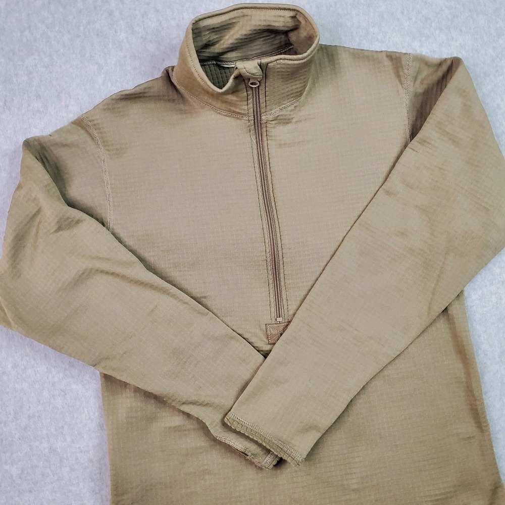 Polartec Pullover Mens Small Grid Fleece Half Zip Base Layer Outdoors USA Made
